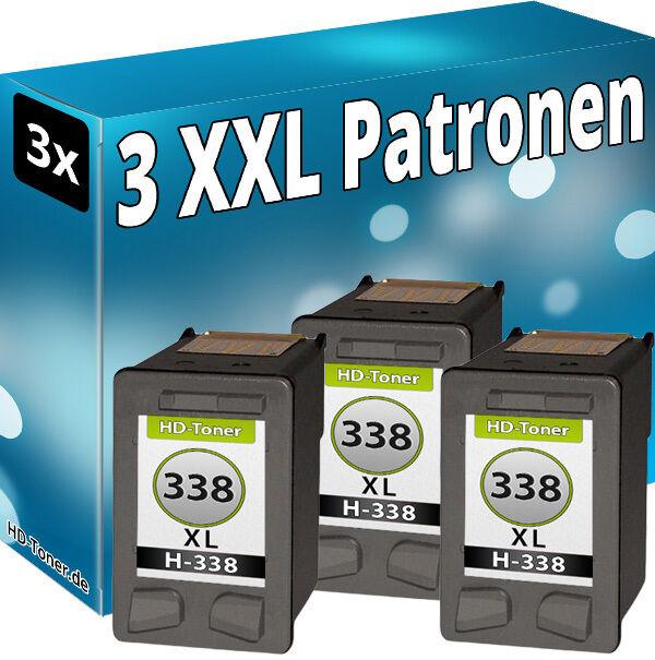 Produktbild Druckfuxx 3x TINTE PATRONEN für HP 338 XL DeskJet 460 5740 6520 6540 6543 6830 6