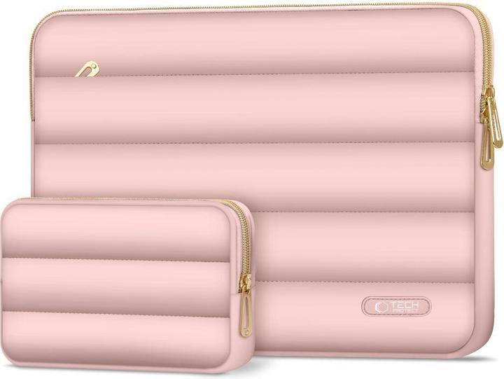 Produktbild Tech-Protect Puffy Laptop Sleeve 13-14" with accessory pouch - Pink (14")