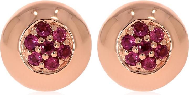 Image du produit Xen Clou d'oreille avec rhodolite env. 0,31 ct. plaqué or rose (Argent sterling 925)