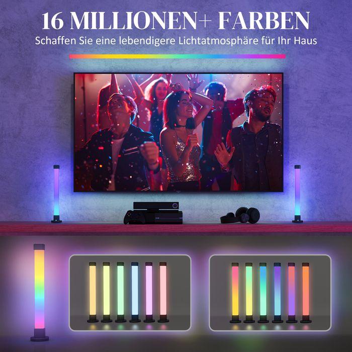 Produktbild Swisshandel24 2er-Set LED-Lampe, Tischlampe mit App- und Fernsteuerung, Farb-Modi, Weiss