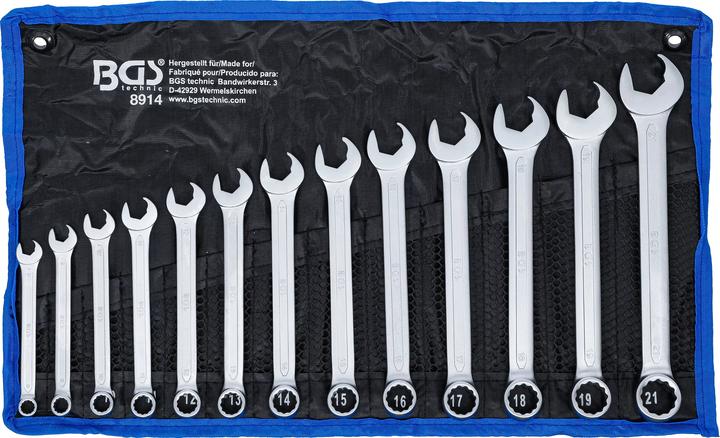 Actual product image BGS Combination spanner set (19 mm, 12 mm, 14 mm, 16 mm, 10 mm, 21 mm, 18 mm, 17 mm, 11 mm, 15 mm, 8 mm, 9 mm, 13 mm, 20 mm)