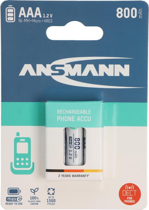 Produktbild Tecxus Telefon Akku AAA ideal für schnurlose DECT Telefon