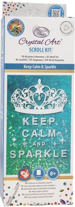 Actual product image Craft Buddy Keep Calm & Sparkle, 20x30cm Mini Crystal Art Scroll Kit