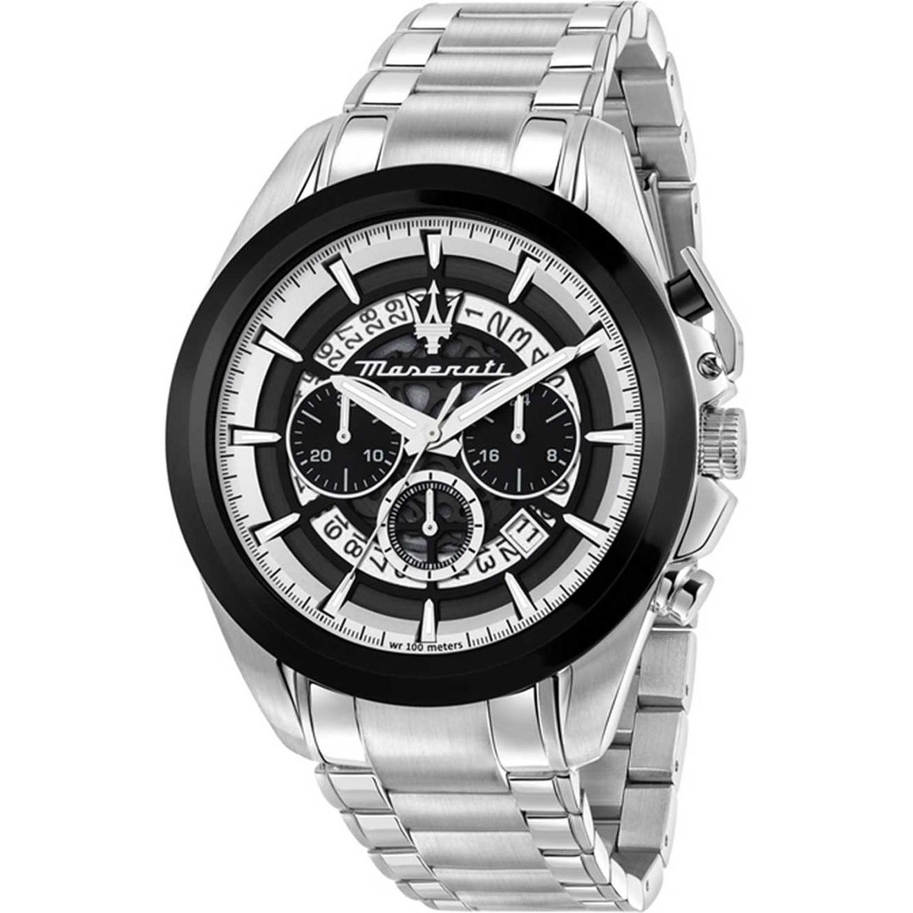 Maserati, Armbanduhr, Chronograph Traguardo, Silber, (Chronograph, 45 mm)
