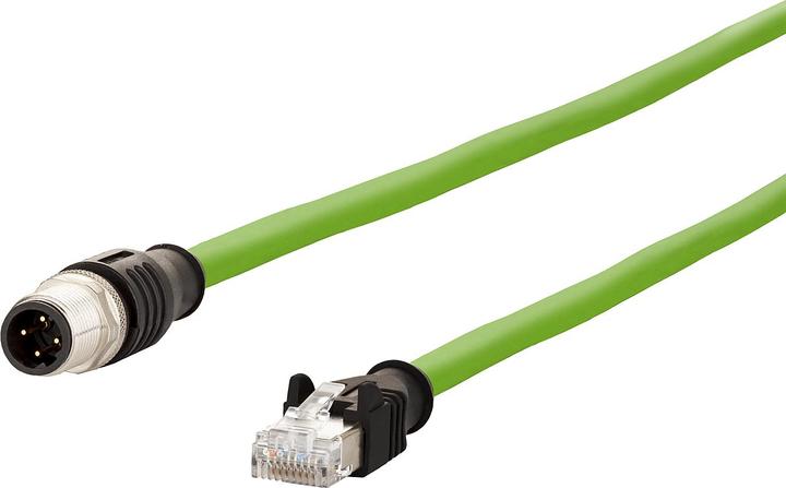 Metz Connect Connecting cable M12 ST-RJ45 ST 4-pin D-coded straight-straight drag chain torsion 10 (S/UTP, CAT5e, 10 m)