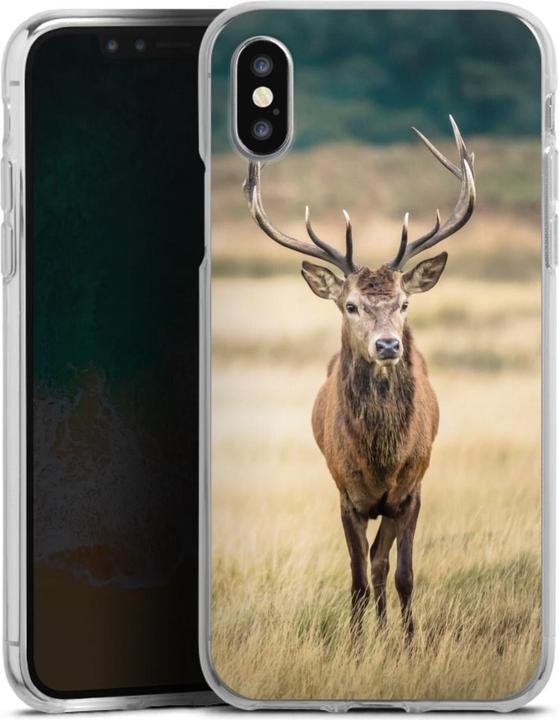 Produktbild DeinDesign Silikon Hülle für Apple iPhone X Handyhülle Case Smartphone Schutzhülle Hirsch Wald Wiese (Apple iPhone X)