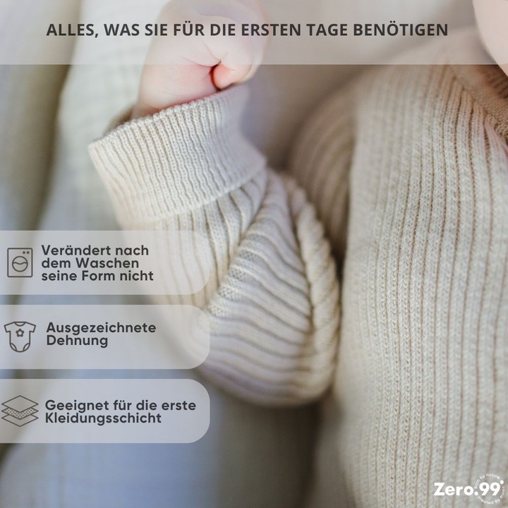 Image du produit Zero.99 Ensemble Nouveau-né 5 pièces – Couverture, Grenouillère à boutons, Moufles anti-griffures, C (50, 56, 62, 68)