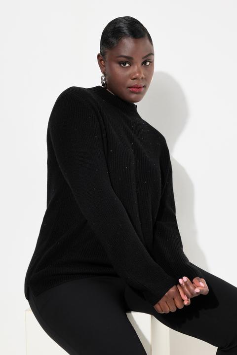 Produktbild Ulla Popken Pullover, Wollmix, Ziersteine, Stehkragen, Langarm (58)