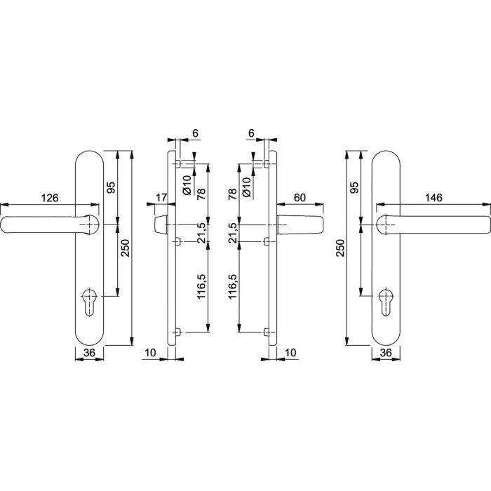 Thumbnail - Magni, Türgriff + Fenstergriff, Grt. 099KH/3357/1313 9016 T F9016 8PZ-92 67-72 (Türgriff)