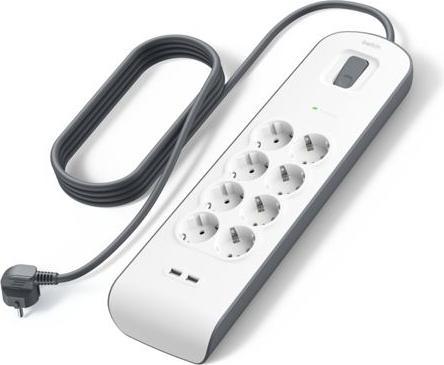Belkin Steckdosenleiste 8-fach 2 Meter Netzkabel BSV804vf2M-V2 (8x, CEE 7/3, 2 m)