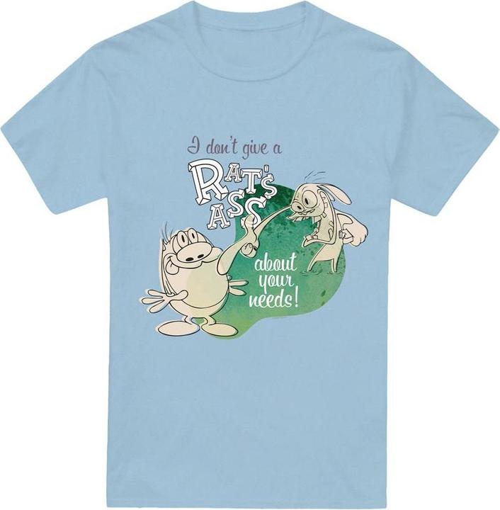 Actual product image Ren & Stimpy Mens I Don't Care About Your Needs! T-Shirt (M)