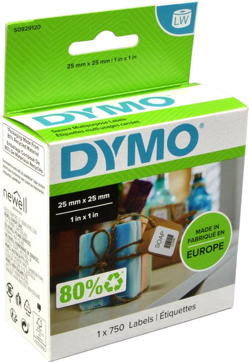 Dymo S0929120 quadratische Mehrzweck-Etiketten (2.50 cm)