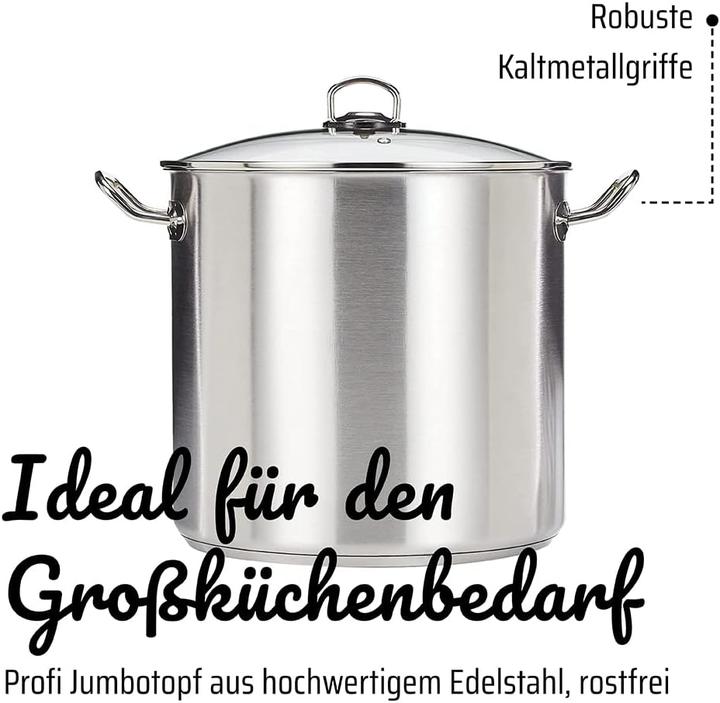 Produktbild GSW Jumbotopf PROFI 30 cm - 20 Liter INDUKTION (30 cm, Kochtopf, Edelstahl)