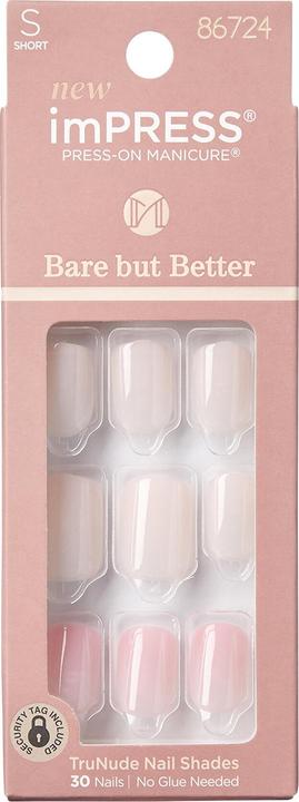 Actual product image KISS Self-adhesive nails imPRESS BBB Nails Effortless Finish 30 pcs (L) (Artificial nails, Nude)