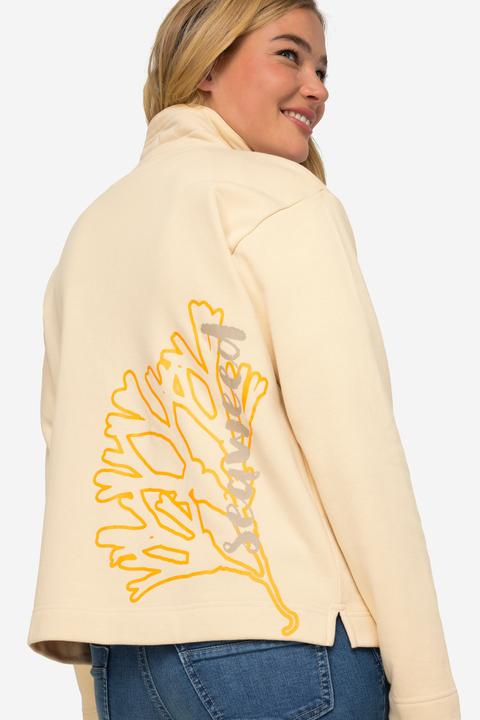 Produktbild Laurasøn Sweatjacke, Stehkragen, Rücken-Print, Zipper, OEKO-TEX (L)