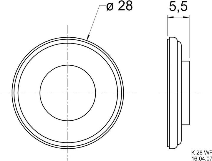 Actual product image Visaton Mini speaker,waterproof 50 Ohm 28mm