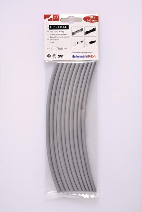 Produktbild HellermannTyton Schrumpfschlauchsortiment Grau (10 x)