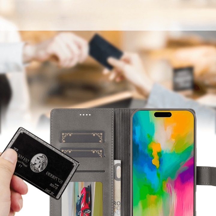 Actual product image LC.Imeeke iPhone 16 Pro - leather case cover (Apple iPhone 16 Pro)