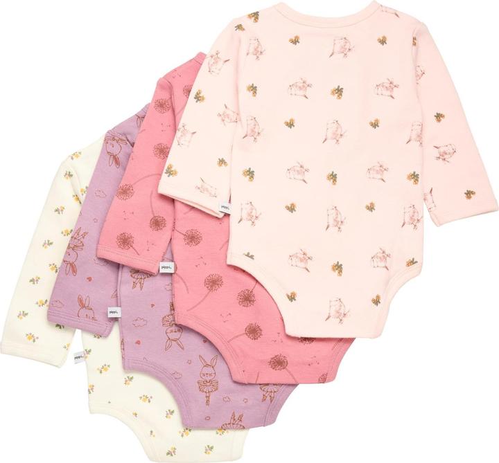 Pippi Wickel-Langarm-Body 4er-Set Dusty Rose Gr. 50 (50)