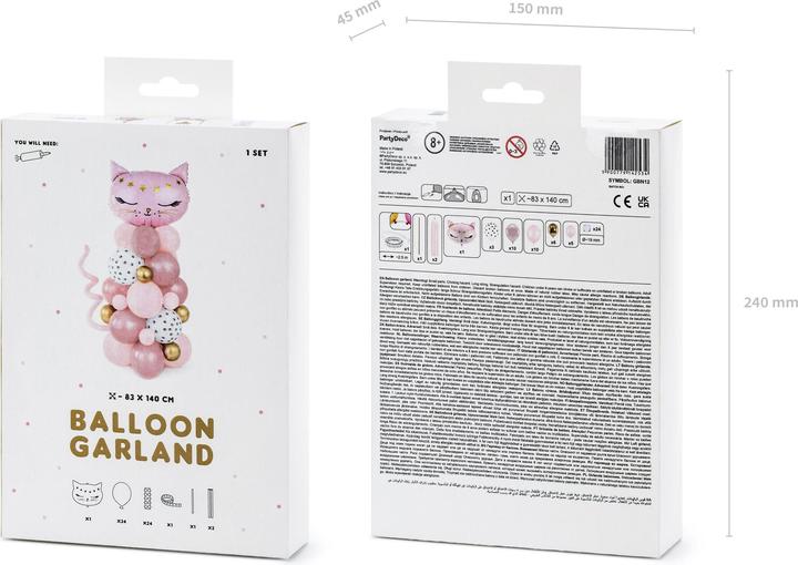 Produktbild Partydeco Ballon-Bouquet Rosa Katze (1 x)
