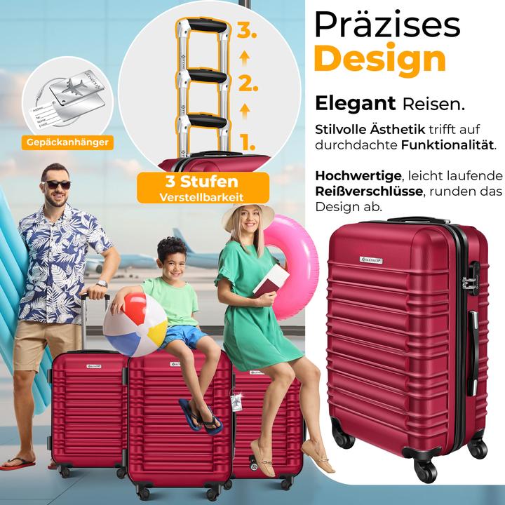 Produktbild Kesser 3tlg. Hartschalenkofferset mit Kofferwaage (55 l)