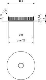 Actual product image OK-Line Endkappe flach massiv, M8, für ø42.4x2mm