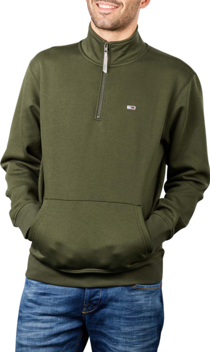 Produktbild Tommy Hilfiger Tommy Jeans Solid Zip Pullover Mock Neck dark olive (XL)