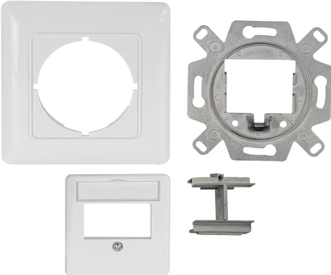 Productafbeelding LogiLink Inbouwdoos voor 2 Keystone modules, rechte uitgang, signaalwit