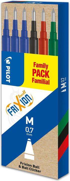 Produktbild Pilot FriXion Refill Set à 6 standard schw./blau/rot/grün (Mehrfarbig, 0.70 mm, 6 Stk.)