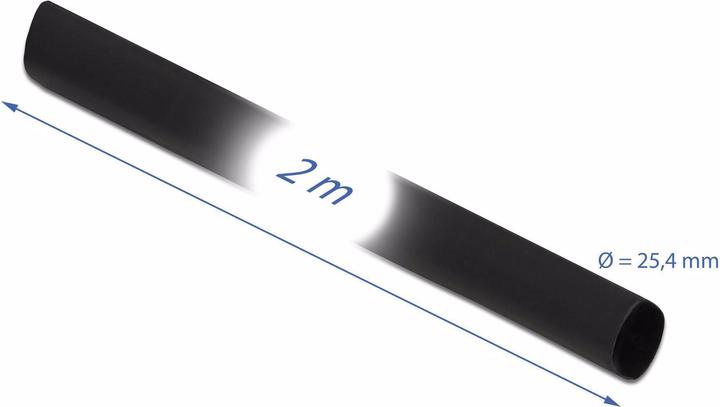 Produktbild Delock Schrumpfschlauch 2m x 25.4mm Schrumpfungsrate 4:1 schwarz (1 x)