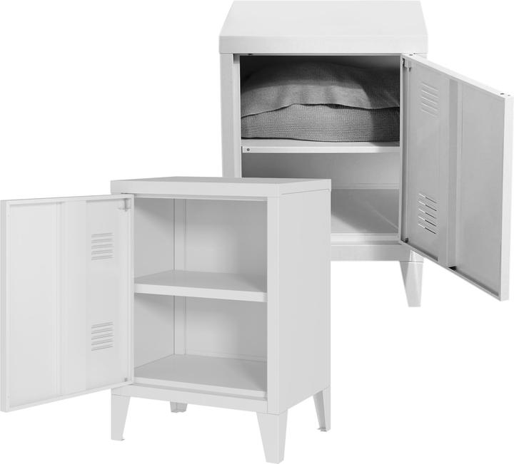 Actual product image En.Casa Bedside cabinet Inari set of 2 door handle right and left white (40 x 30 x 57 cm)