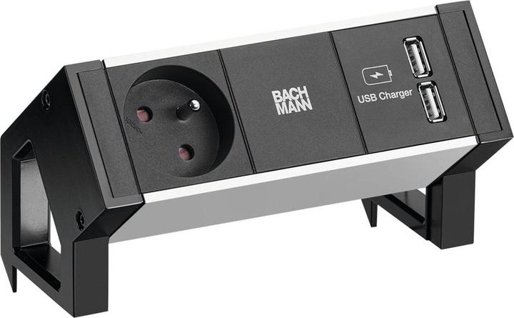 Produktbild Bachmann DESK2 ALU BLACK 1x UTE (1x, CEE 7/3, CEE 7/5)