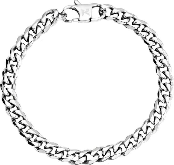 Produktbild K12 - Silver Cuban Bracelet - 6 mm (21 cm, ohne Messing, Chirurgenstahl 316L)