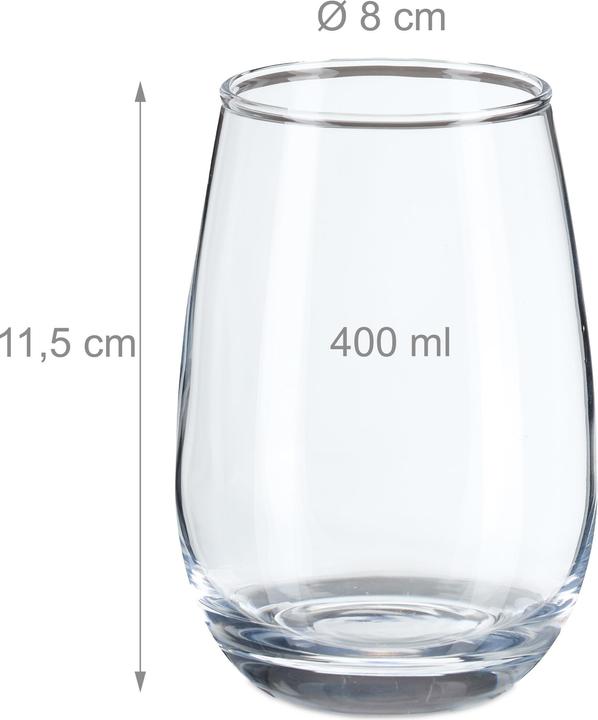 Produktbild Relaxdays Trinkgläser (0.40 l, 6 x)