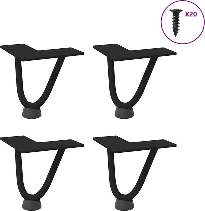 Produktbild VidaXL Haarnadelbeine 4 Stk. Schwarz 72 cm Massivstahl Hairpin Tischbein