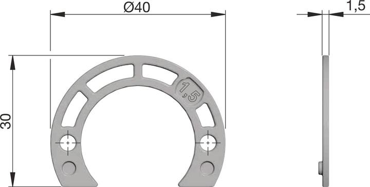 Actual product image Italiana Ferramenta KIMANA SKIN spacer plate for flap hinge, height 1.5 mm (1 pcs.)