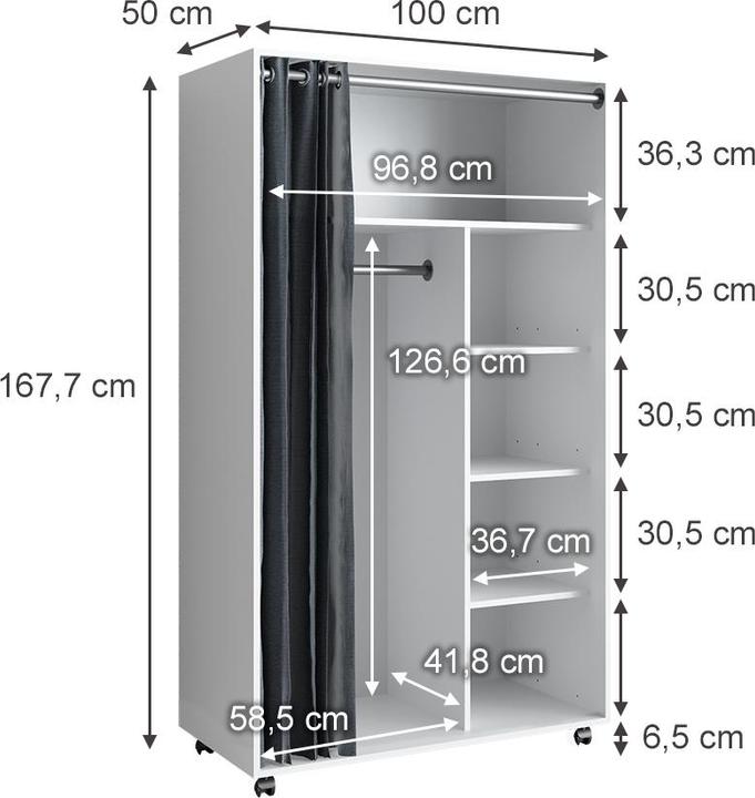 Produktbild Vicco Doros (100 x 50 x 168 cm)