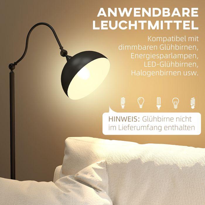 Actual product image Swisshandel24 Stehlampe im Vintage-Design, verstellbare Stehleuchte für Wohnzimmer, Schwarz (E27)