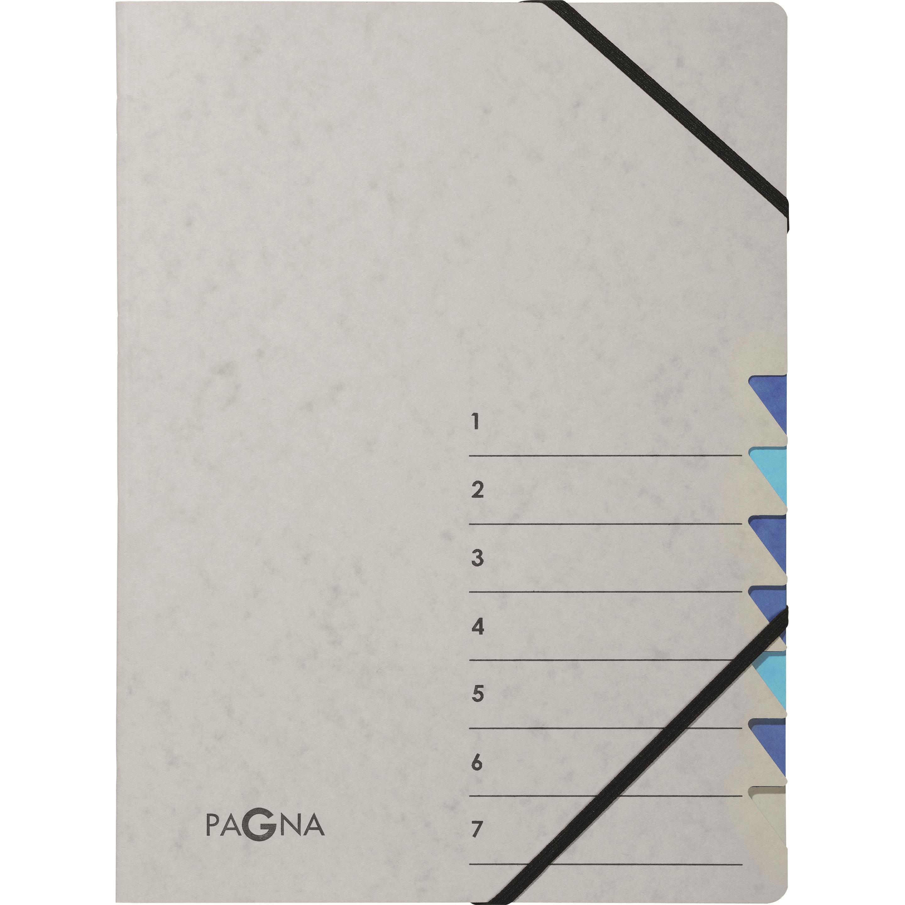Pagna, Mappe, Ordnungsmappe A4 Easy Grey Grau Blau, 7 Fächer (A4, 1 x)