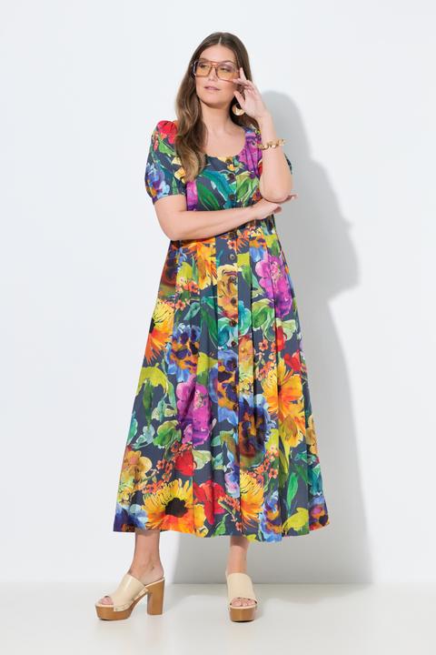 Actual product image Ulla Popken Button Down Short Sleeve Maxi Dress (56)