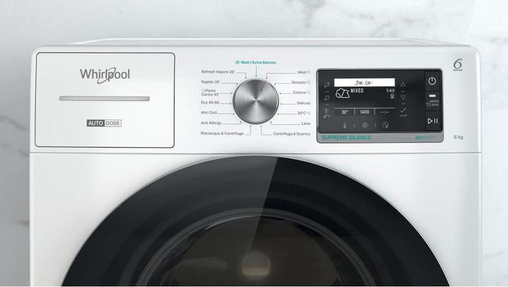 Actual product image Whirlpool Supreme Silence W8 W846WR EN Front loading washing machine 8 kg 1400 rpm White (8 kg, Left)