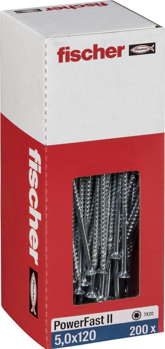 Actual product image Fischer Chipboard screw Power-Fast II countersunk head TX 5x120 mm galvanised 200 pcs. (200 Screws per piece)