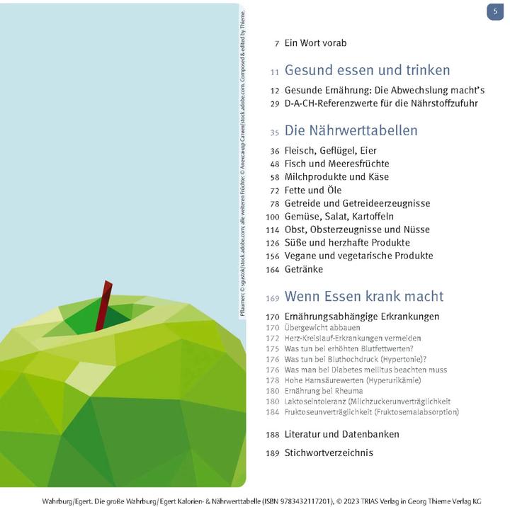 Actual product image Die grosse Wahrburg/Egert Kalorien-&-Nährwerttabelle (German, Sarah Egert, Ursel Wahrburg, 2023)