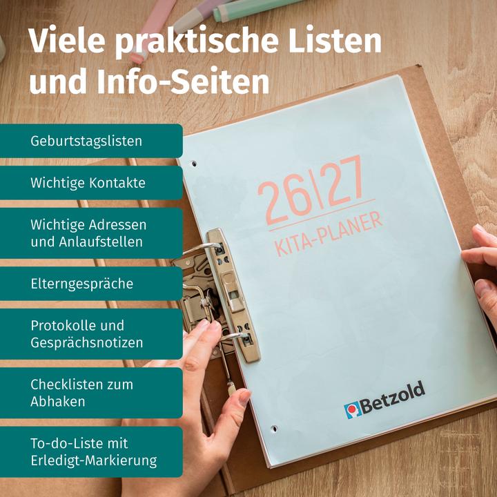 Produktbild Betzold Kita-Planer, Loseblattsammlung DIN A4 (A4, 1 Woche / 2 Seiten)