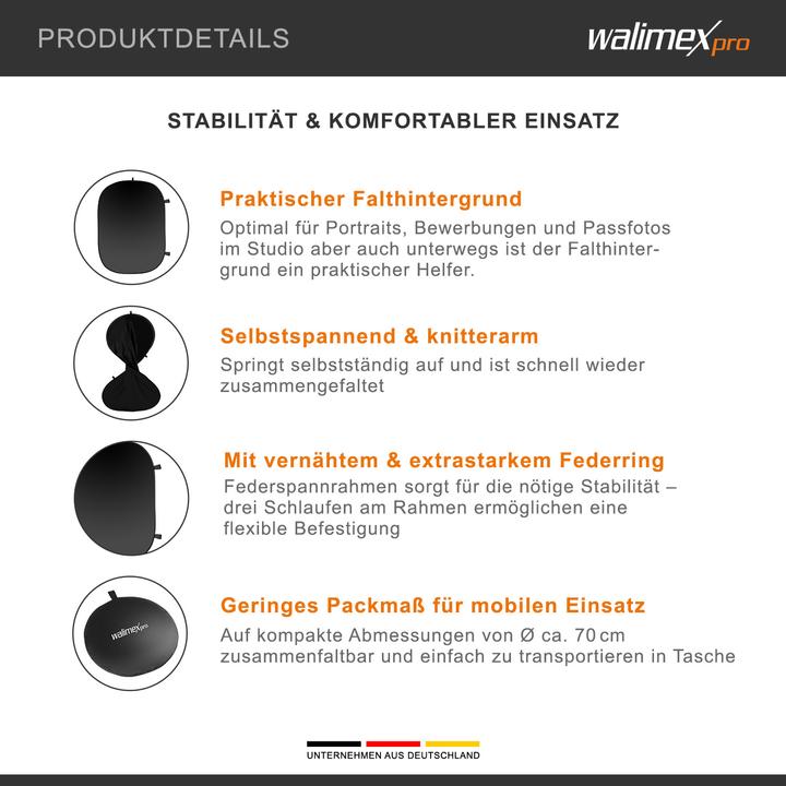 Actual product image Walimex Foldable background 150x200cm black (150 cm, 200 cm)