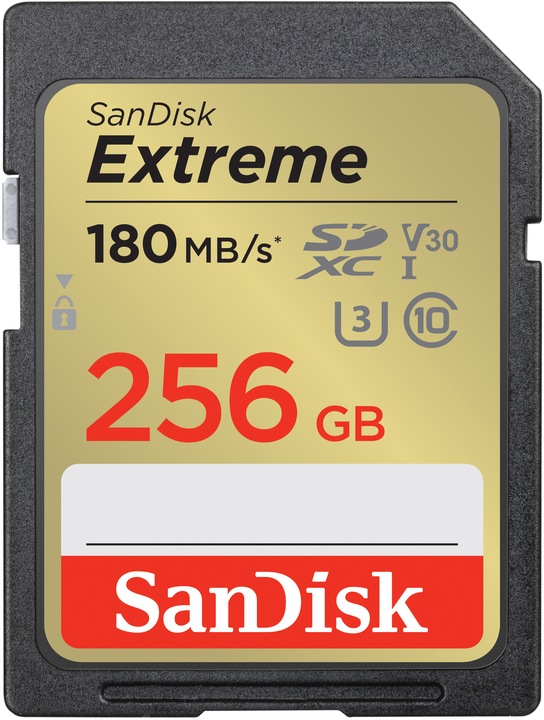 SanDisk Extreme (256 GB, SDXC, U3, UHS-I)
