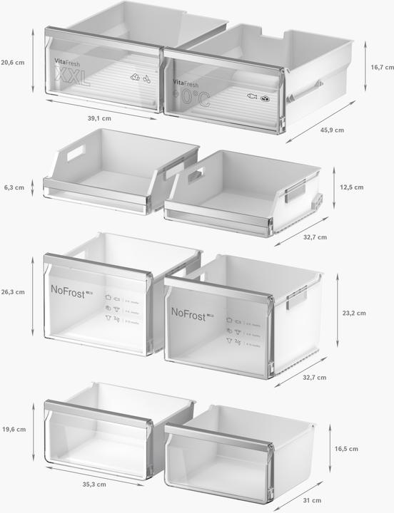 Actual product image Bosch Hausgeräte Series 6, fridge-freezer combination, multi-door, 183 x 90.5 cm, stainless steel black, KFI96AXEA (574 l)