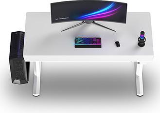 Actual product image Ultradesk Gaming-Tisch QUEST, 140x70cm, 72-120cm, weiss-weiss