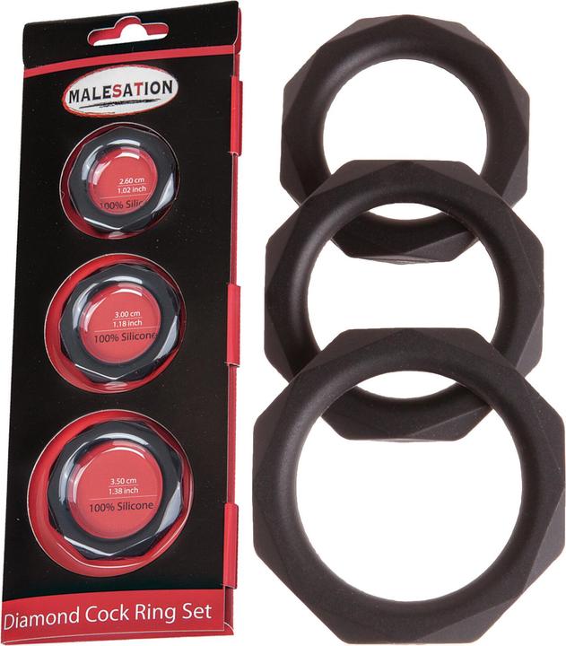 Actual product image Malesation Diamond Cock Ring Set (2.60 cm)