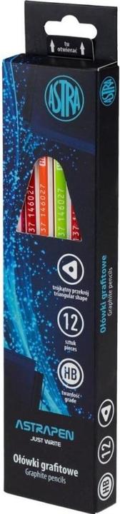 Immagine prodotto Astra Graphitstift, schwarzes Holz mit Gummi. (12 Stück) (HB, 12x)